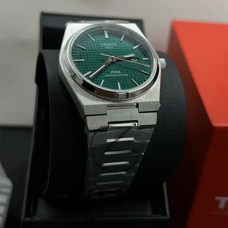 ساعت مچی مردانه تیسوت اتومات سیلور صفحه سبز Tissot PRX Powermatic 80 Automat Silver Green — تصویر ۳