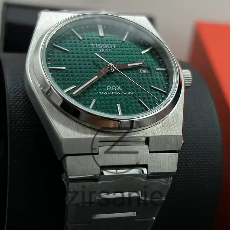 ساعت مچی مردانه تیسوت اتومات سیلور صفحه سبز Tissot PRX Powermatic 80 Automat Silver Green — تصویر ۴