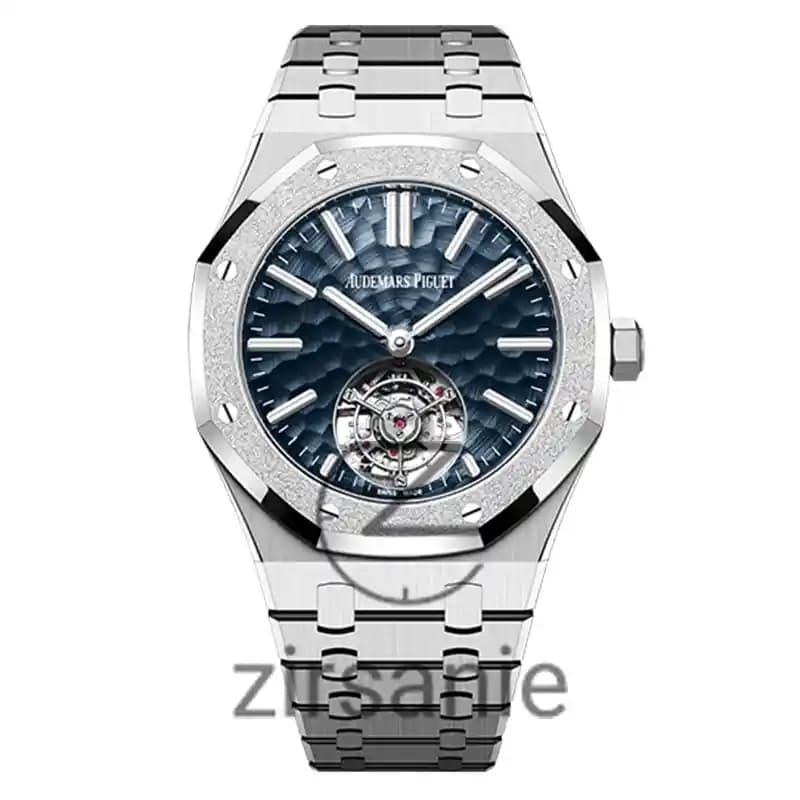 ساعت مچی مردانه اودمار پیگه توربیون اتومات سیلور صفحه آبی Audemars Piguet Torbion Automat Silver Blue Screen
