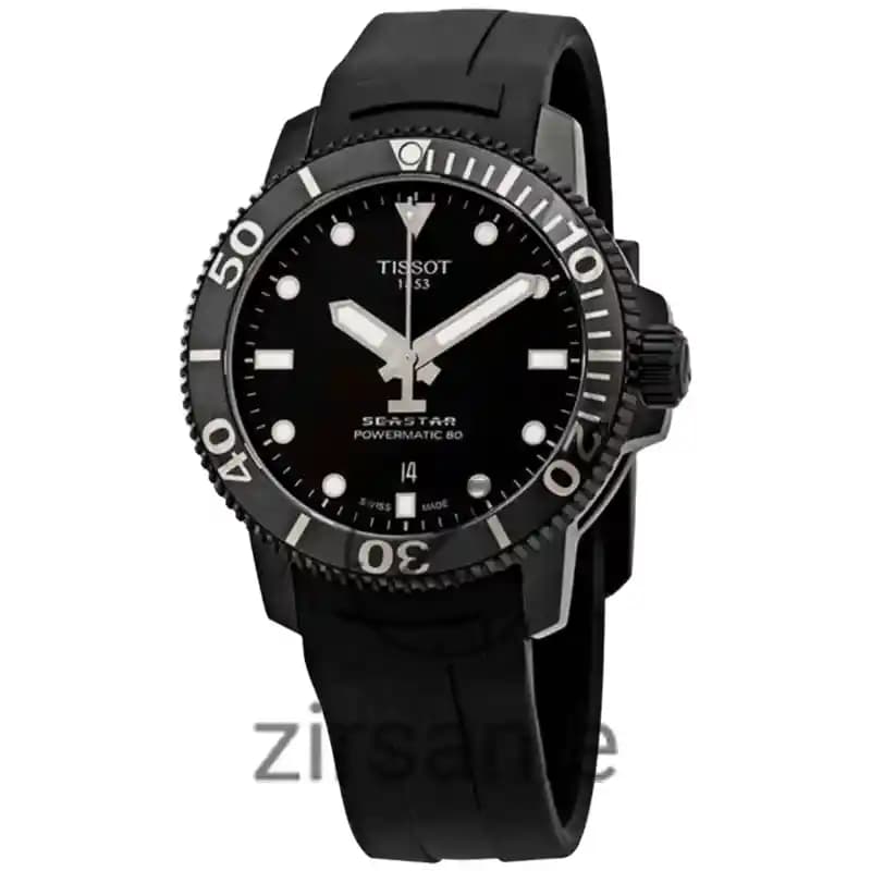 ساعت مچی مردانه تیسوت سی استار اتومات تمام مشکی Tissot Sea Star 1853 Full Black