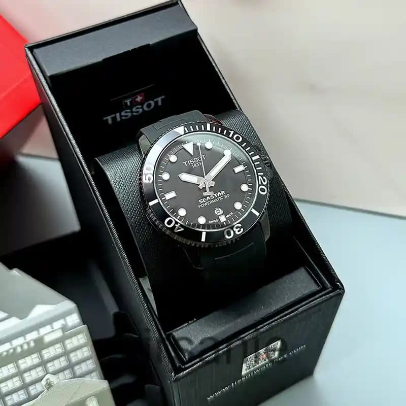 ساعت مچی مردانه تیسوت سی استار اتومات تمام مشکی Tissot Sea Star 1853 Full Black — تصویر ۲