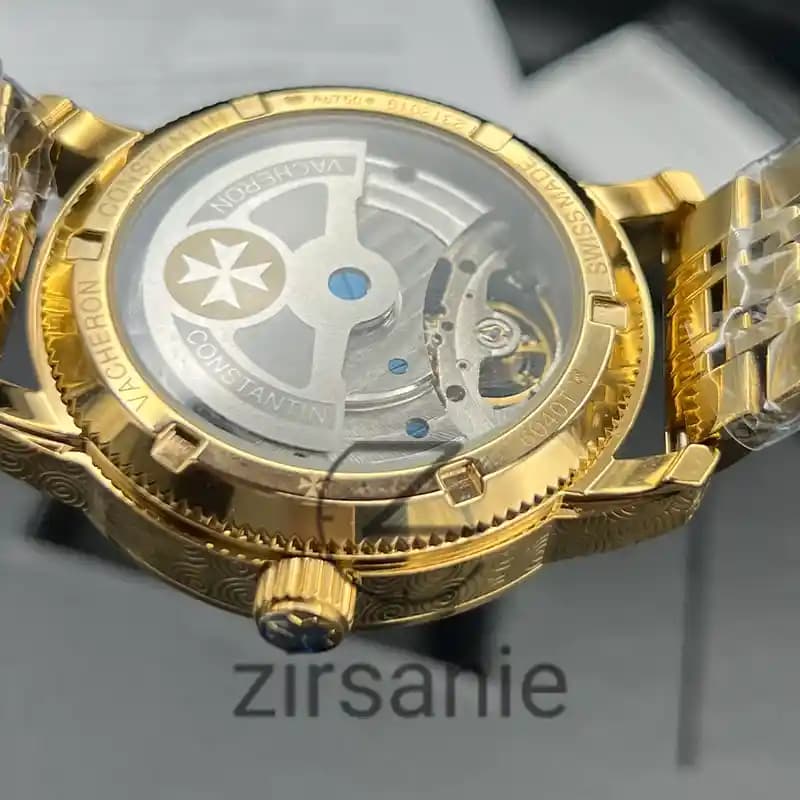 ساعت مچی مردانه واشرون کنستانتین توربیون دراگون طلایی صفحه مشکی Vacheron Constantin Tourbillon Dragon Gold Black Screen — تصویر ۴