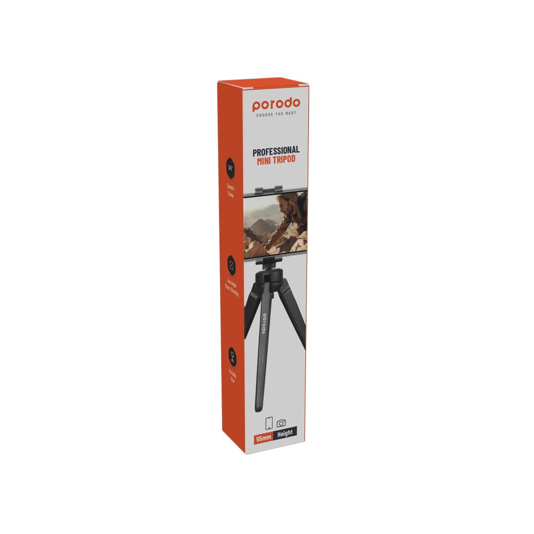 سه‌پایه رومیزی Porodo مدل Professional Mini Tripod — تصویر ۲