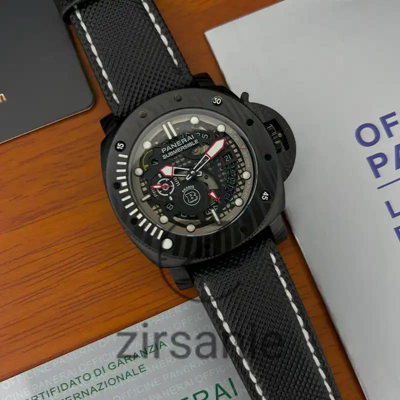 ساعت مچی مردانه پنرای اتوماتیک سابمرسیبل فول مشکی Panerai Submersible Full Black — تصویر ۳