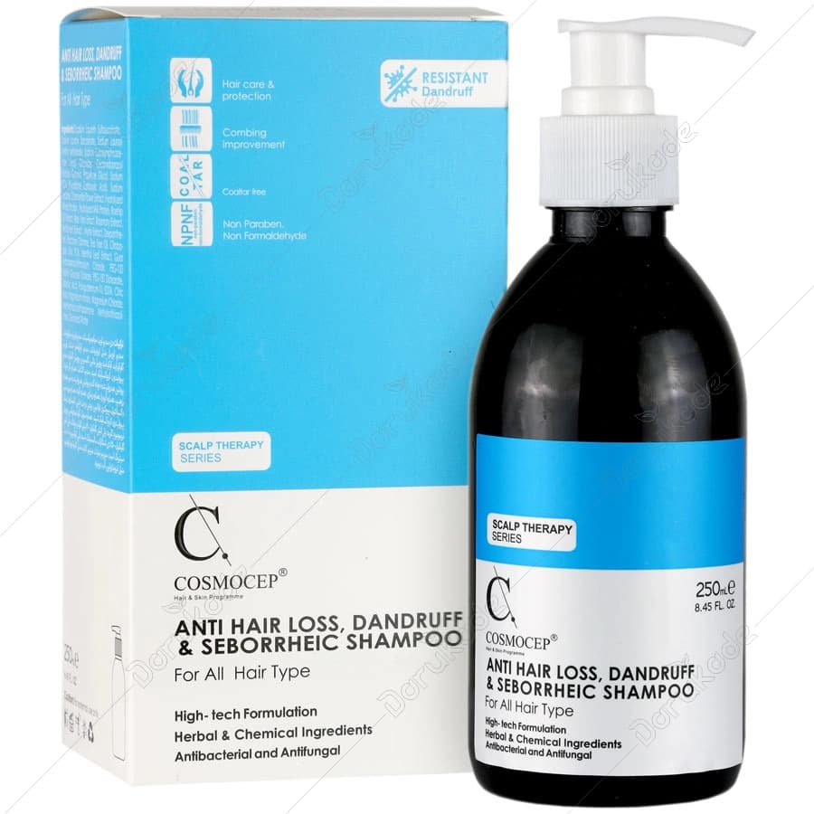 شامپو تقویت کننده و ضد شوره مو Anti Hair Loss And Dandruff Shampoo Casmocep