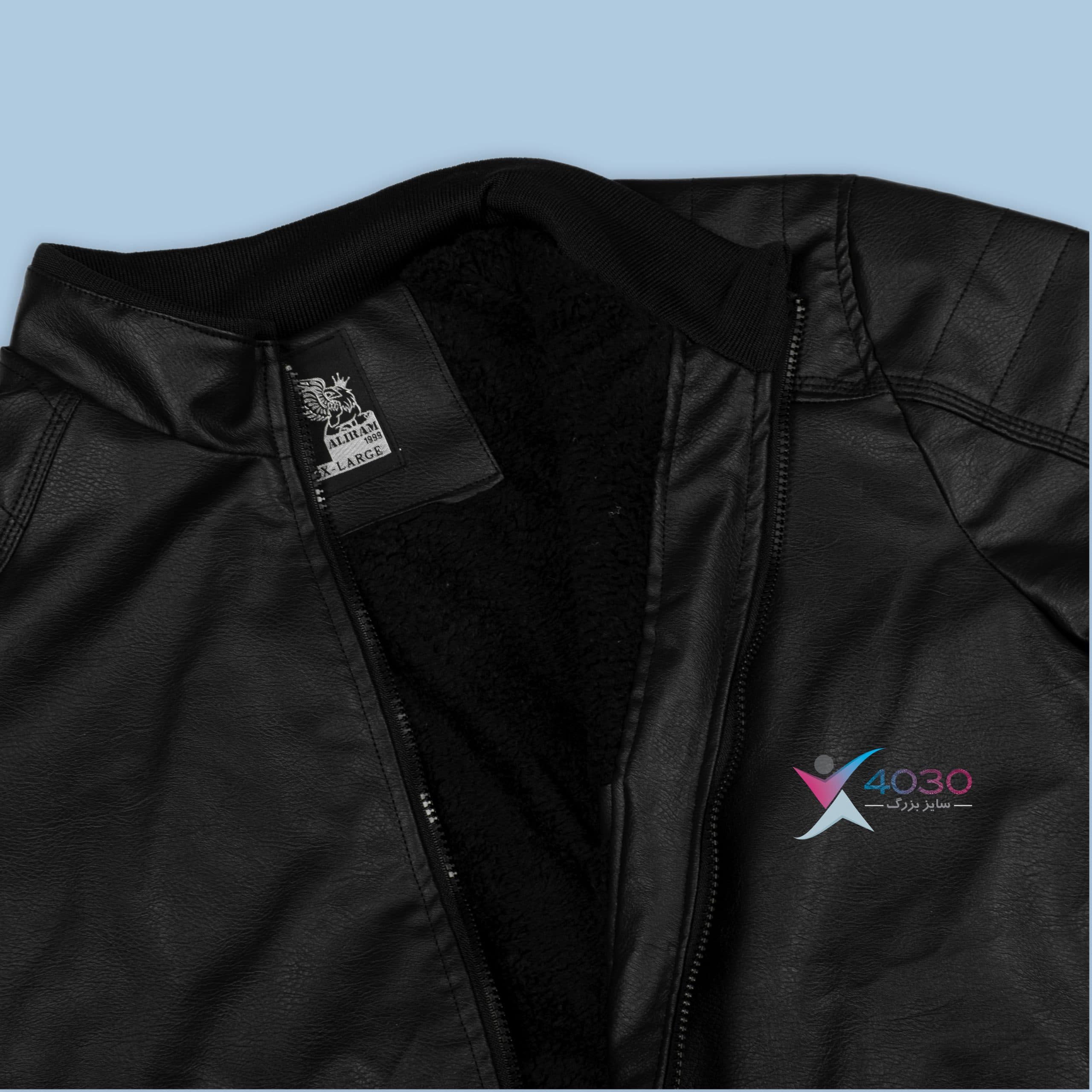 کاپشن چرم بیسیک BLACK سوپرسایز ( 5299 ) — تصویر ۸