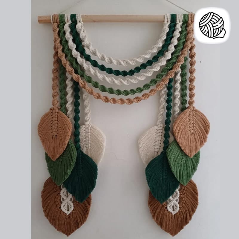 دیوار کوب مکرومه بافی مدل رنگین کمان کد 04