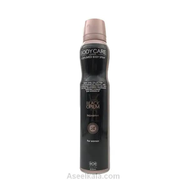 اسپری بدن بادی کر Body Care زنانه مدل بلک اپیوم 24 ساعته