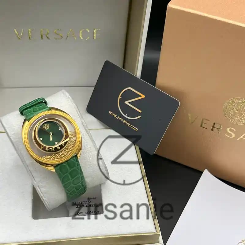 ساعت مچی زنانه ورساچه سبز طلایی Versace Green Gold — تصویر ۲