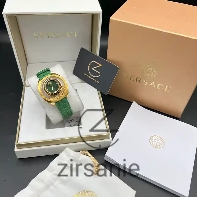 ساعت مچی زنانه ورساچه سبز طلایی Versace Green Gold — تصویر ۳