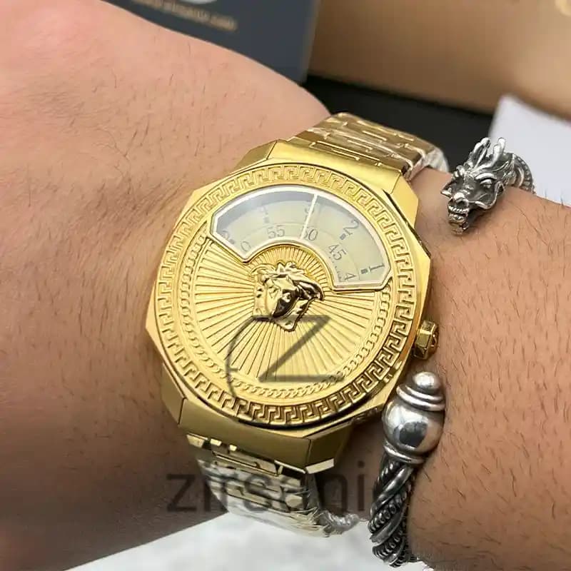 ساعت مچی مردانه ورساچه کنتوری طلایی Versace Meter Gold — تصویر ۸