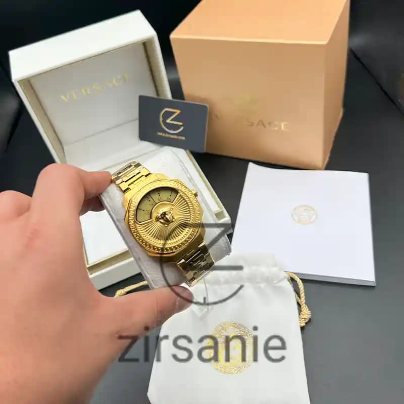 ساعت مچی مردانه ورساچه کنتوری طلایی Versace Meter Gold — تصویر ۴