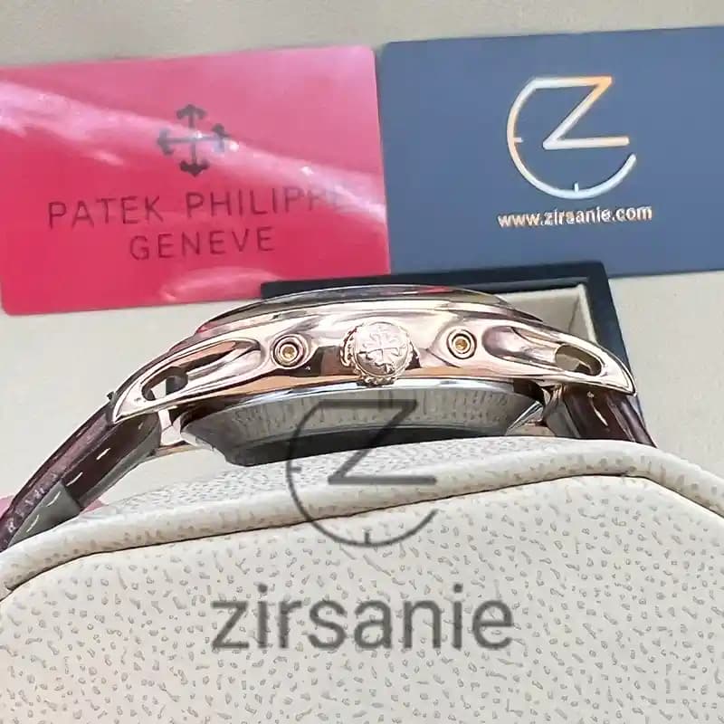 ساعت مچی مردانه پتک فیلیپ آکوانات رزگلد صفحه سفید Patek Philippe Aquanaut RoseGold White Screen — تصویر ۶