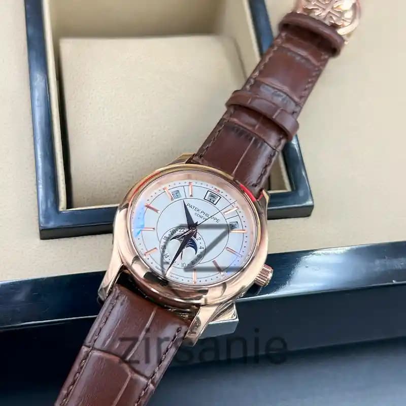 ساعت مچی مردانه پتک فیلیپ آکوانات رزگلد صفحه سفید Patek Philippe Aquanaut RoseGold White Screen — تصویر ۸