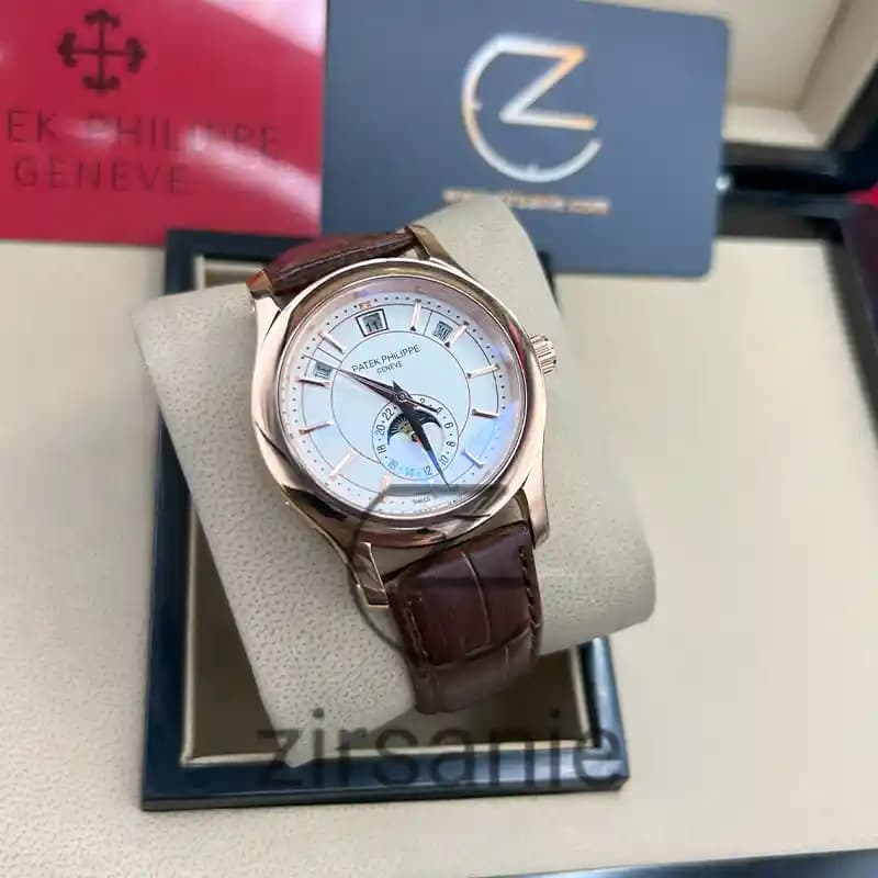 ساعت مچی مردانه پتک فیلیپ آکوانات رزگلد صفحه سفید Patek Philippe Aquanaut RoseGold White Screen — تصویر ۲