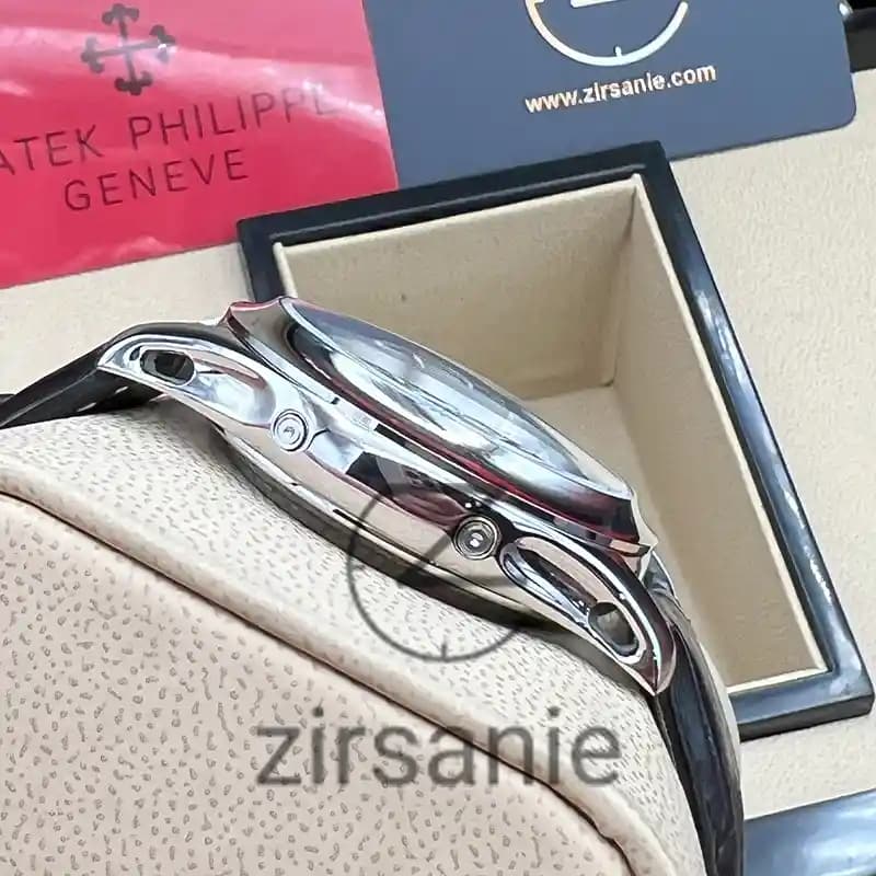 ساعت مچی مردانه پتک فیلیپ آکوانات سیلور صفحه مشکی Patek Philippe Aquanaut Silver Black Screen — تصویر ۶