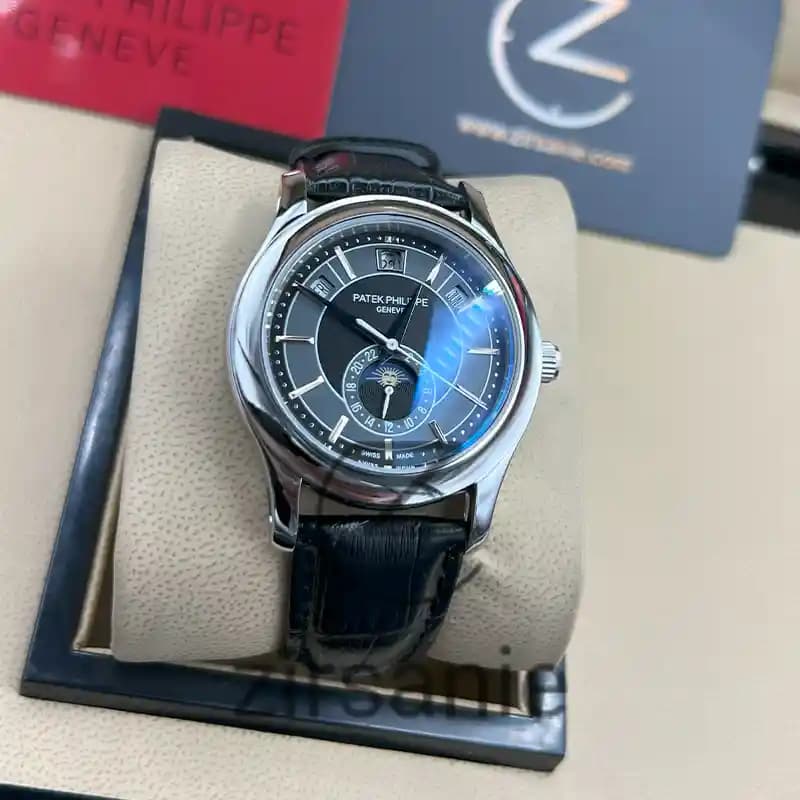ساعت مچی مردانه پتک فیلیپ آکوانات سیلور صفحه مشکی Patek Philippe Aquanaut Silver Black Screen — تصویر ۲