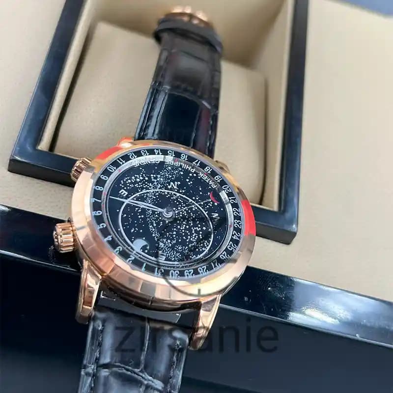 ساعت مچی مردانه پتک فیلیپ کهکشانی رزگلد صفحه مشکی Patek Philippe Galaxy RoseGold Black Screen — تصویر ۲