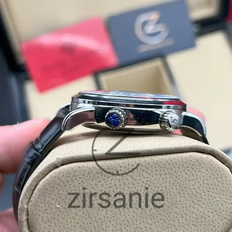 ساعت مچی مردانه پتک فیلیپ کهکشانی سیلور صفحه مشکی Patek Philippe galaxy silver black screen — تصویر ۶
