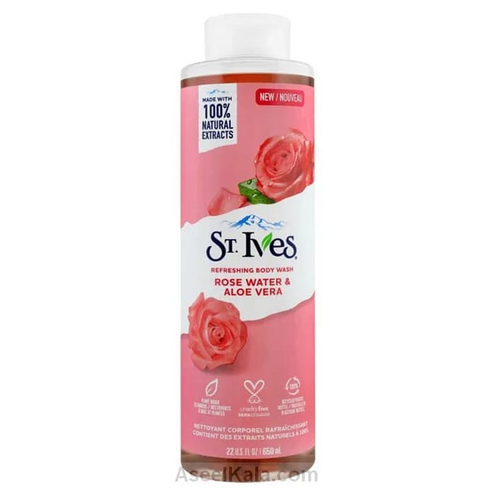 شامپو بدن سینت ایوز مدل St Ives – Rose Water & Aloe Vera