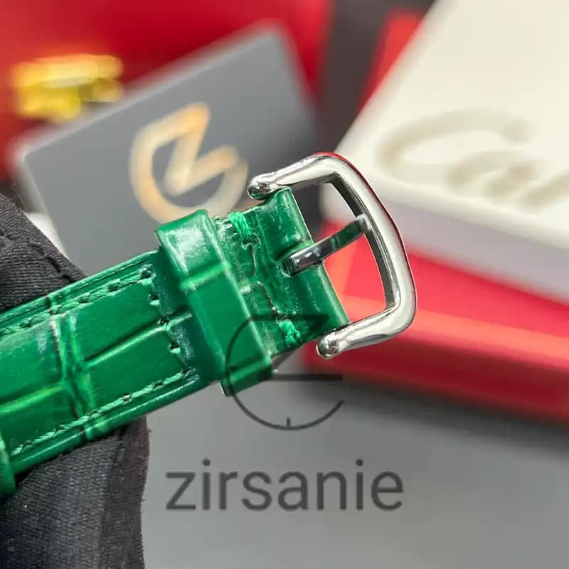 ساعت مچی زنانه کارتیر د سانتوز Cartier de Santos Leather Strap RoseGold Green — تصویر ۶
