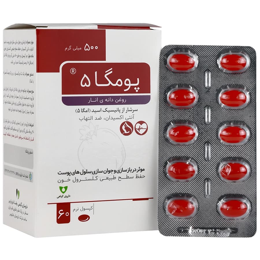 کپسول نرم پومگا 5 وشا دارو 60 عددی Pomega5 Softgel