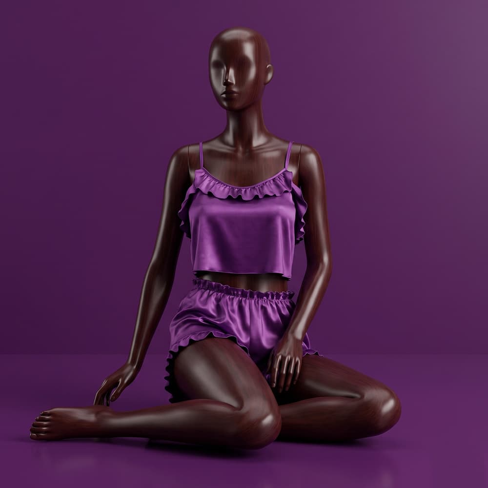 تاپ شورتک زنانه ساتن چین دار کد 11797