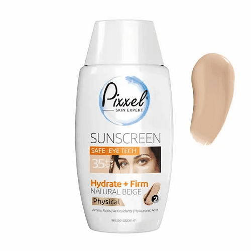 کرم ضد آفتاب دور چشم و صورت SPF35 (بژطبیعی) Safe Eyetech Sunscreen SPF35 Pixxel