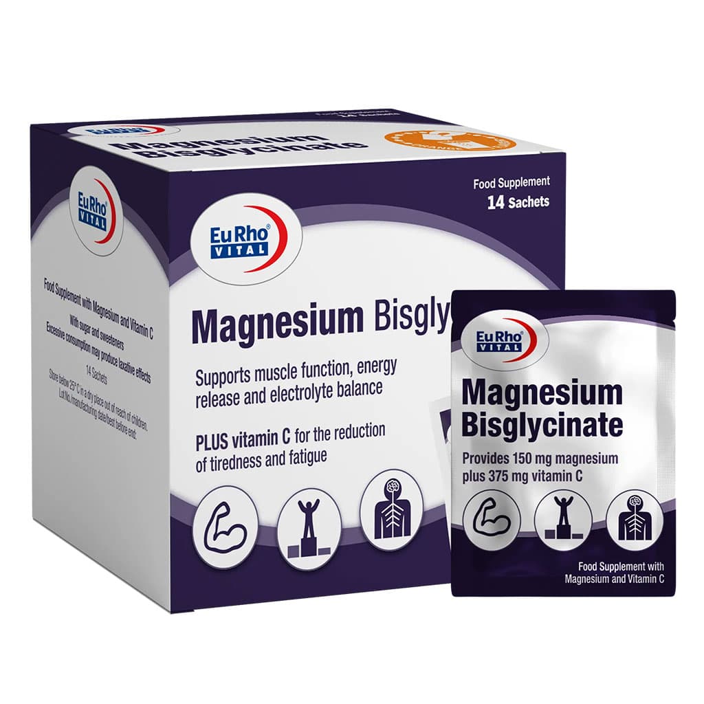 ساشه منیزیم بیس گلایسینات (گلیسینات) یوروویتال 14 عددی EurhoVital Magnesium Bisglycinate