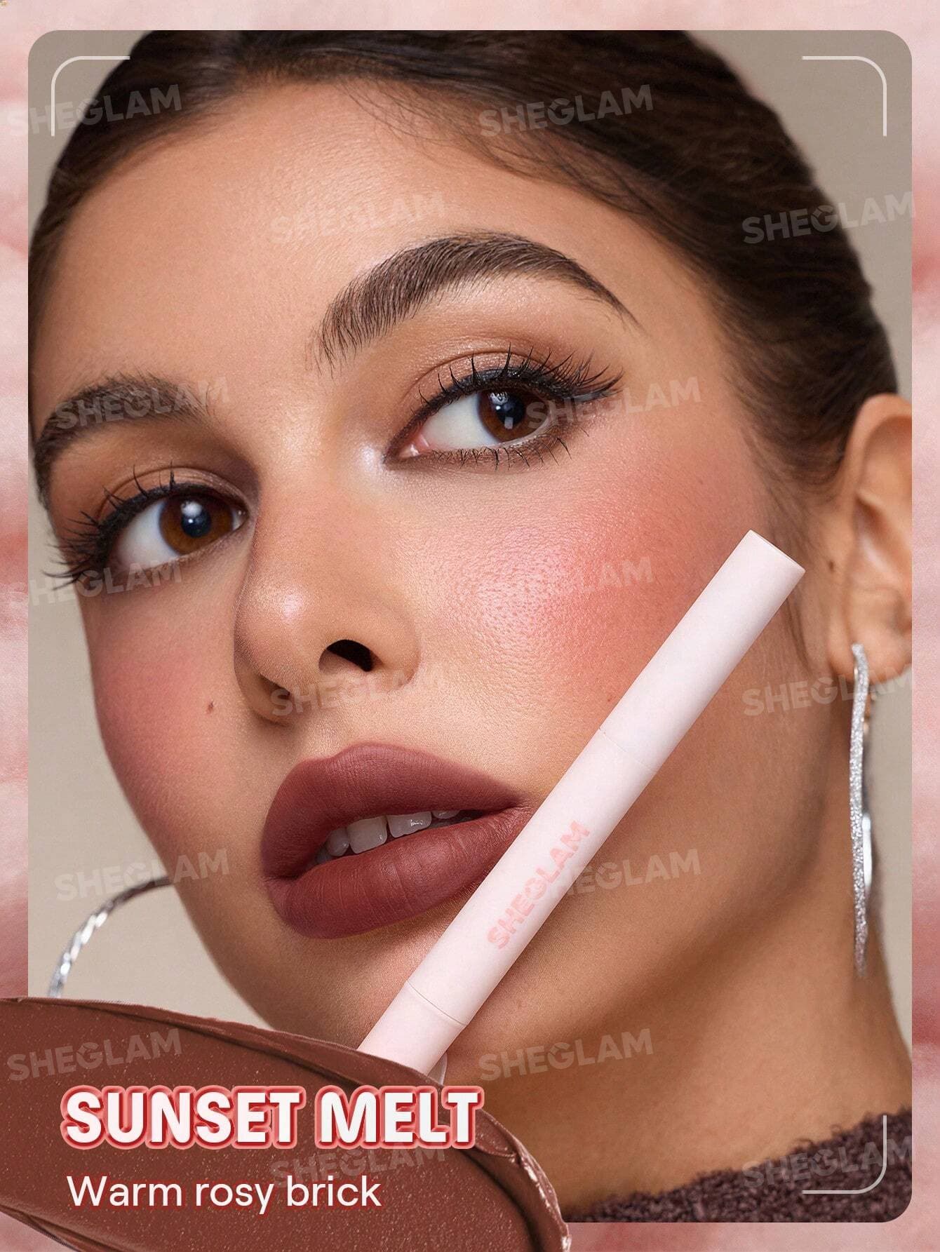 رژ لب مایع مات محوکننده مارشمالو پاف شیگلم Sheglam شماره 522 رنگ Sunset Melt — تصویر ۳