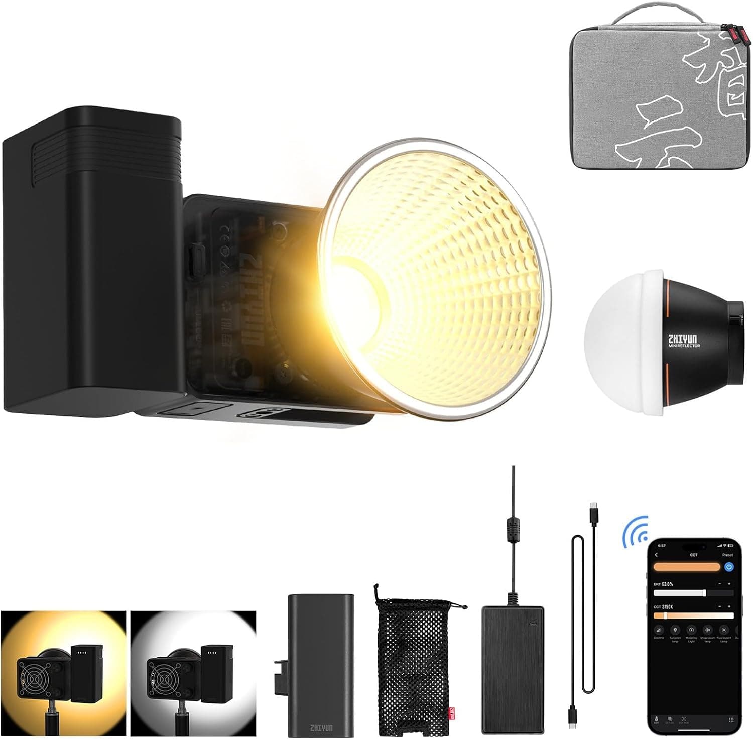 چراغ ویدیویی ژیون مدل Molus X60 Combo Bi-Color