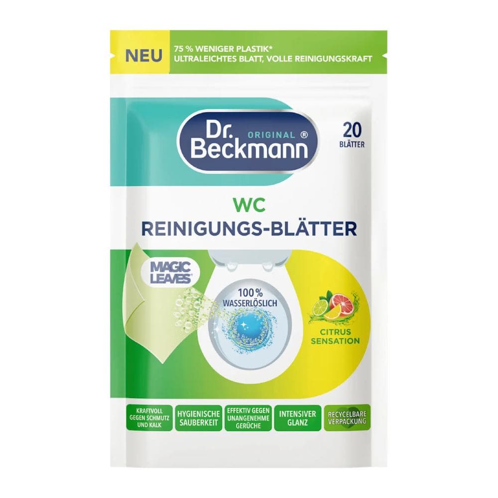 برگ‌های تمیزکننده توالت فرنگی دکتر بکمن Dr.Beckmann رایحه Citrus Sensation بسته 20 عددی — تصویر ۲
