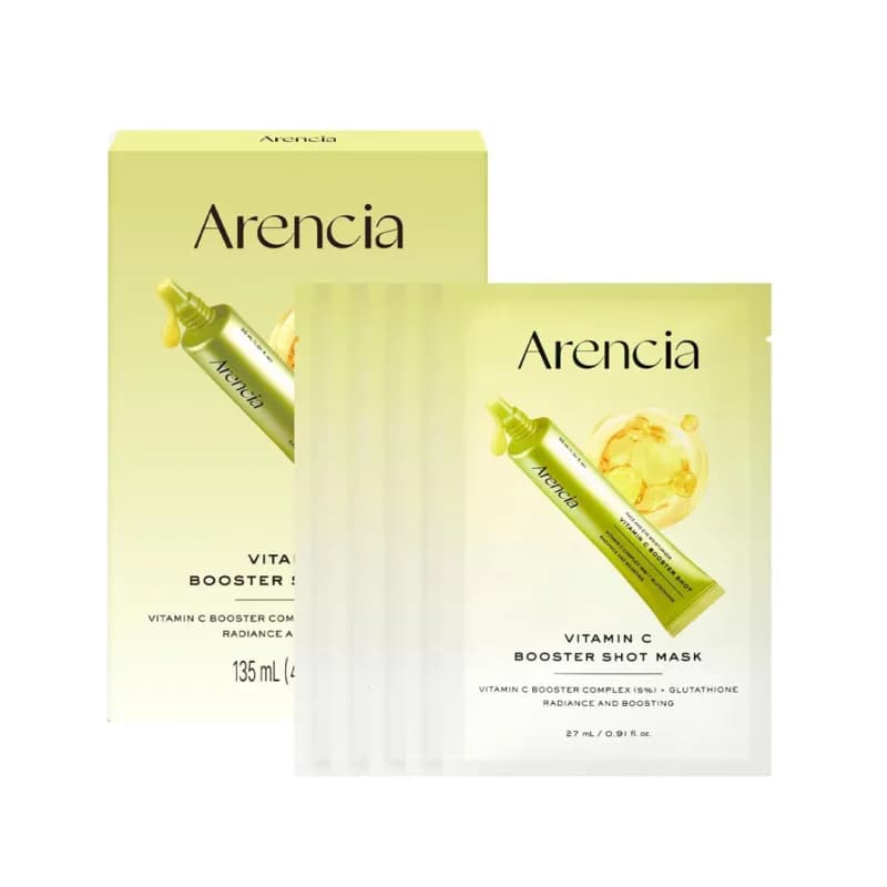 ماسک ورقه‌ای روشن‌کننده ویتامین C بوستر شات آرنسیا Arencia Vitamin C Booster Shot حجم 27 میل — تصویر ۸