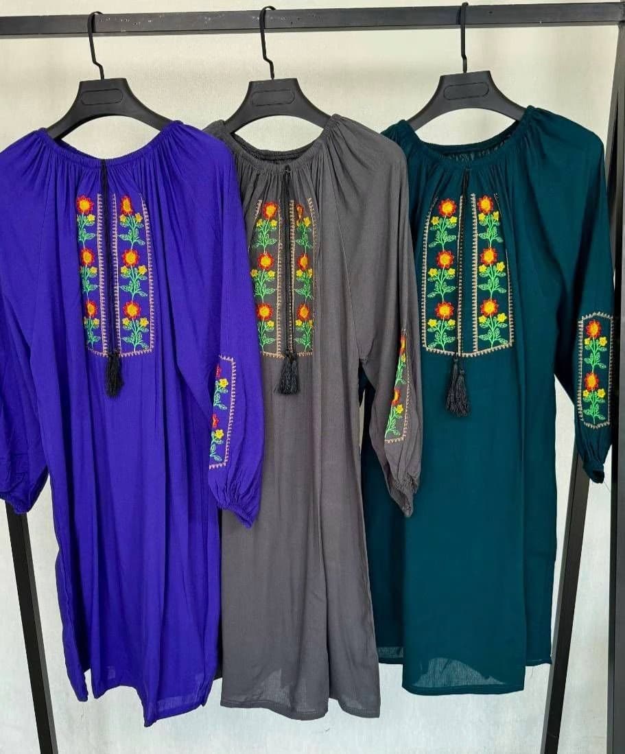 شومیز نخی مدیسا | شومیز گلدوزی شده شیک و خنک تابستانه — تصویر ۳