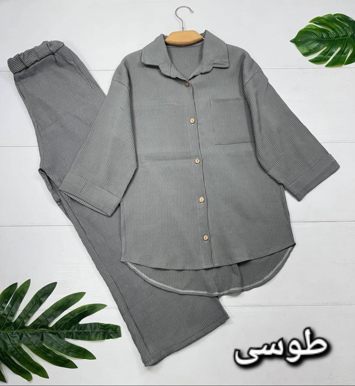 ست نازنین آیوا کوک دوزی | ست زنانه شلوار و بلوز طرح‌دار با کیفیت عالی — تصویر ۲