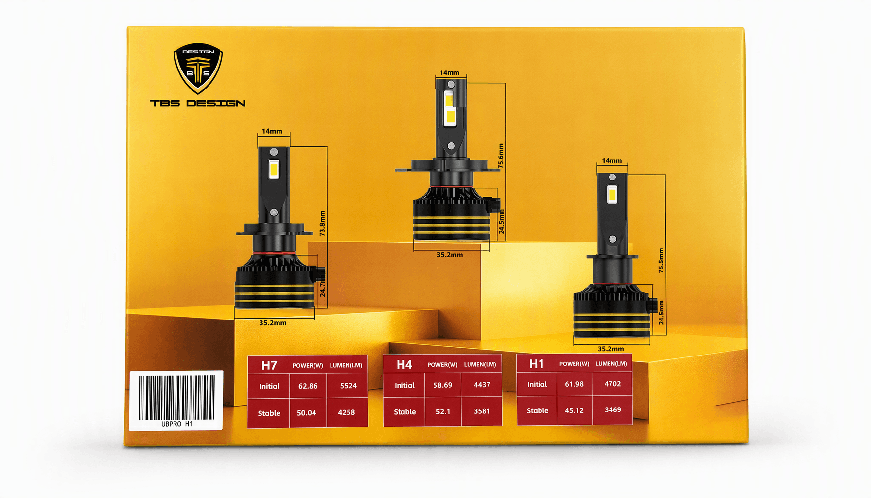 هدلایت تی‌بی‌اس دیزاین TBS Design U8 Pro 4300K پایه H1 — تصویر ۶