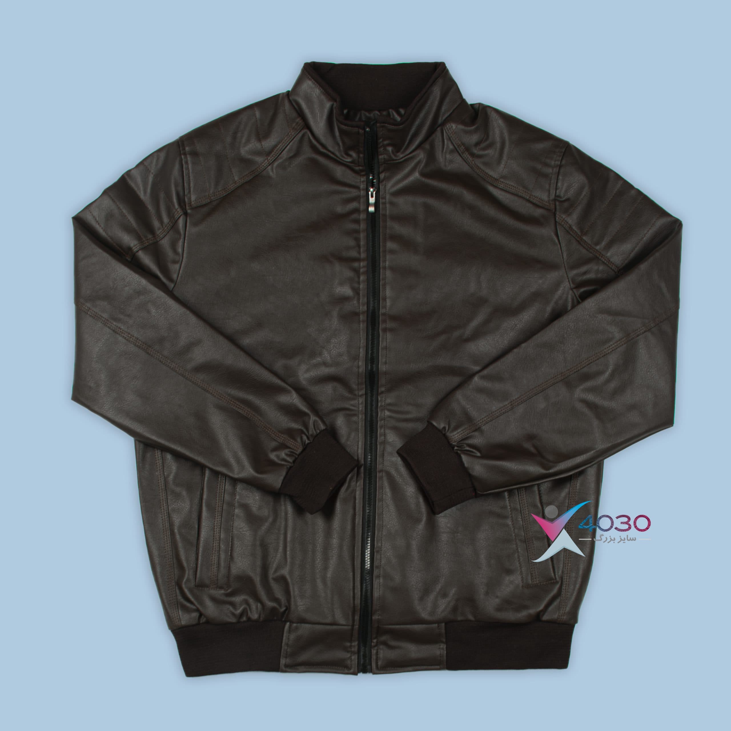 کاپشن چرم بیسیک Brown سوپرسایز ( 5320 )