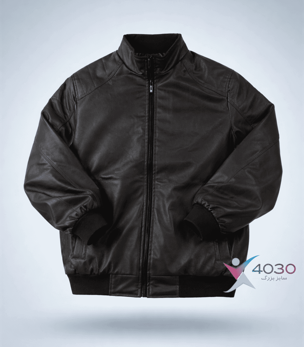 کاپشن چرم بیسیک Brown سوپرسایز ( 5320 ) — تصویر ۳