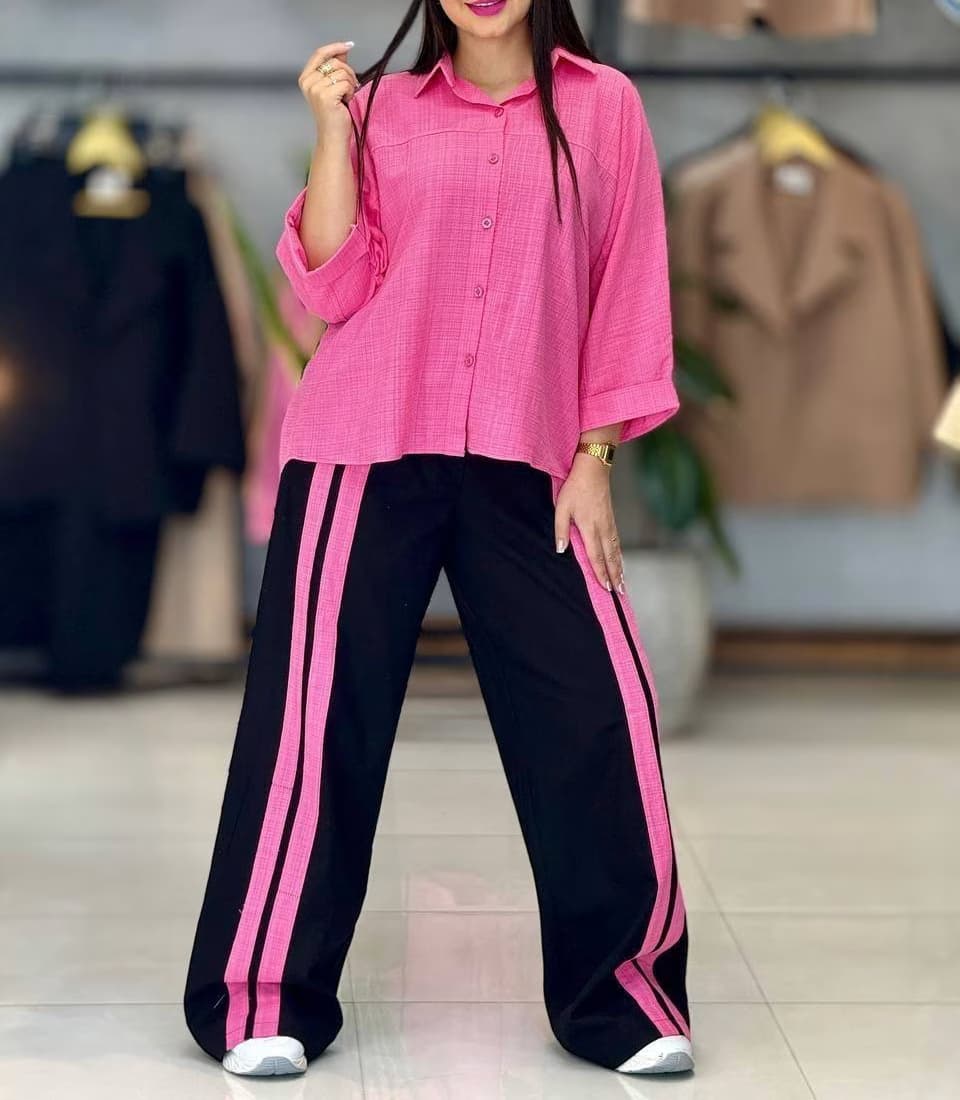 ست دو خط زنانه لینن و کادنزا؛ ترکیبی از راحتی و استایل مینیمال