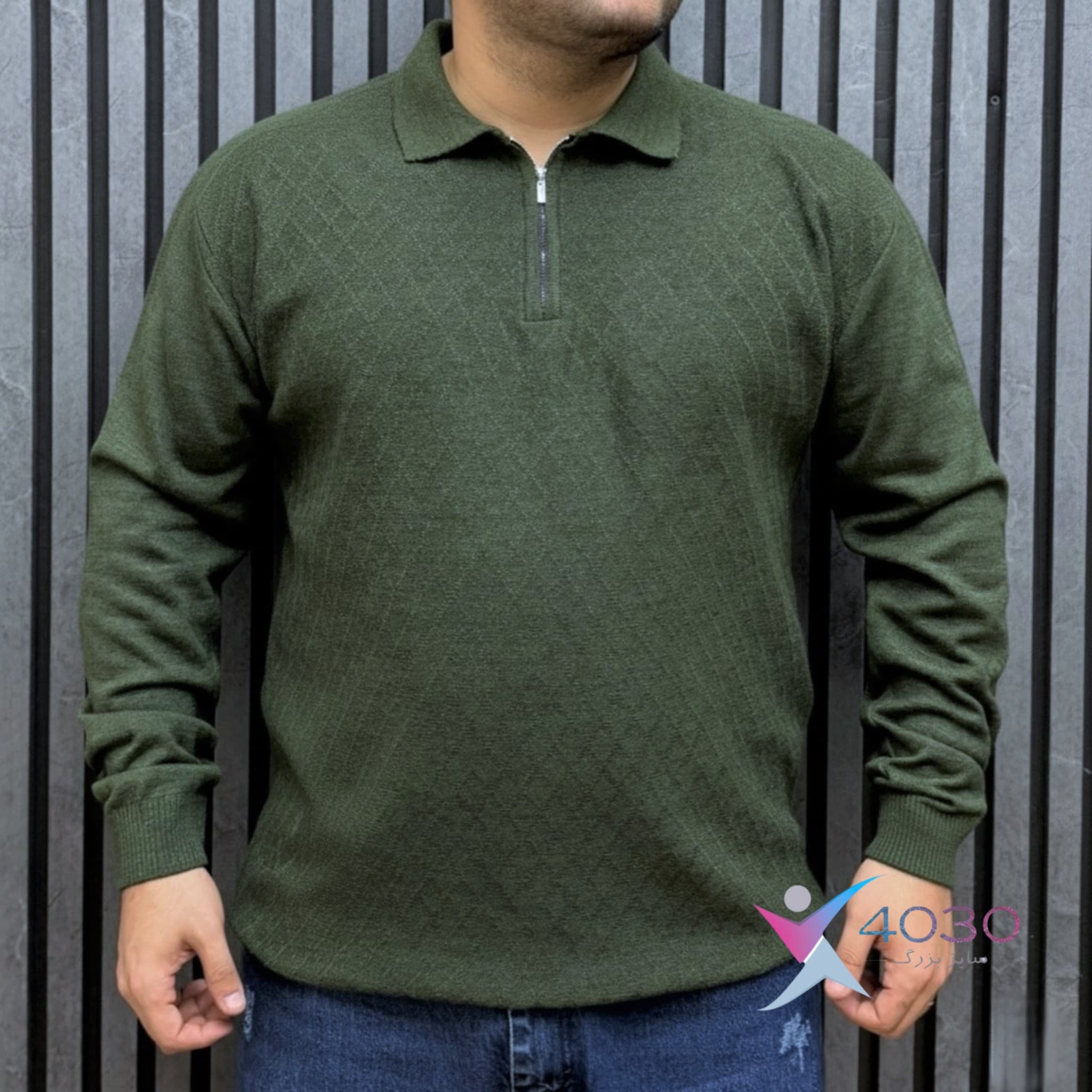 بلوز بافت نیم زیپ ZARA سایزبزرگ ( 5296 ) — تصویر ۵