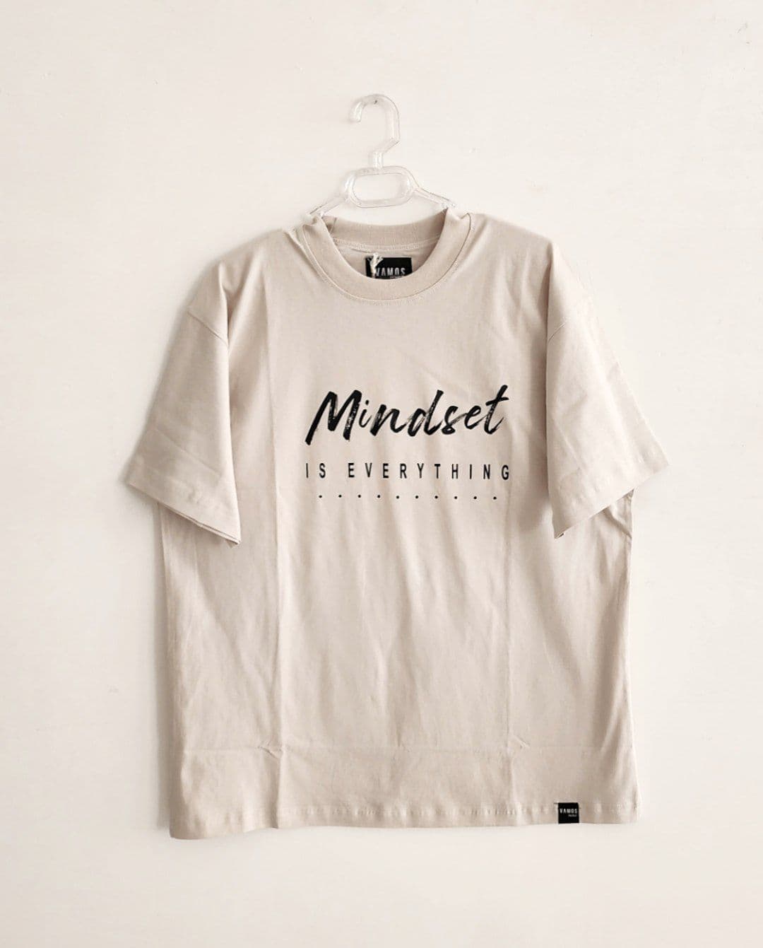 تیشرت سایز بزرگ کرم mindset کد 2687