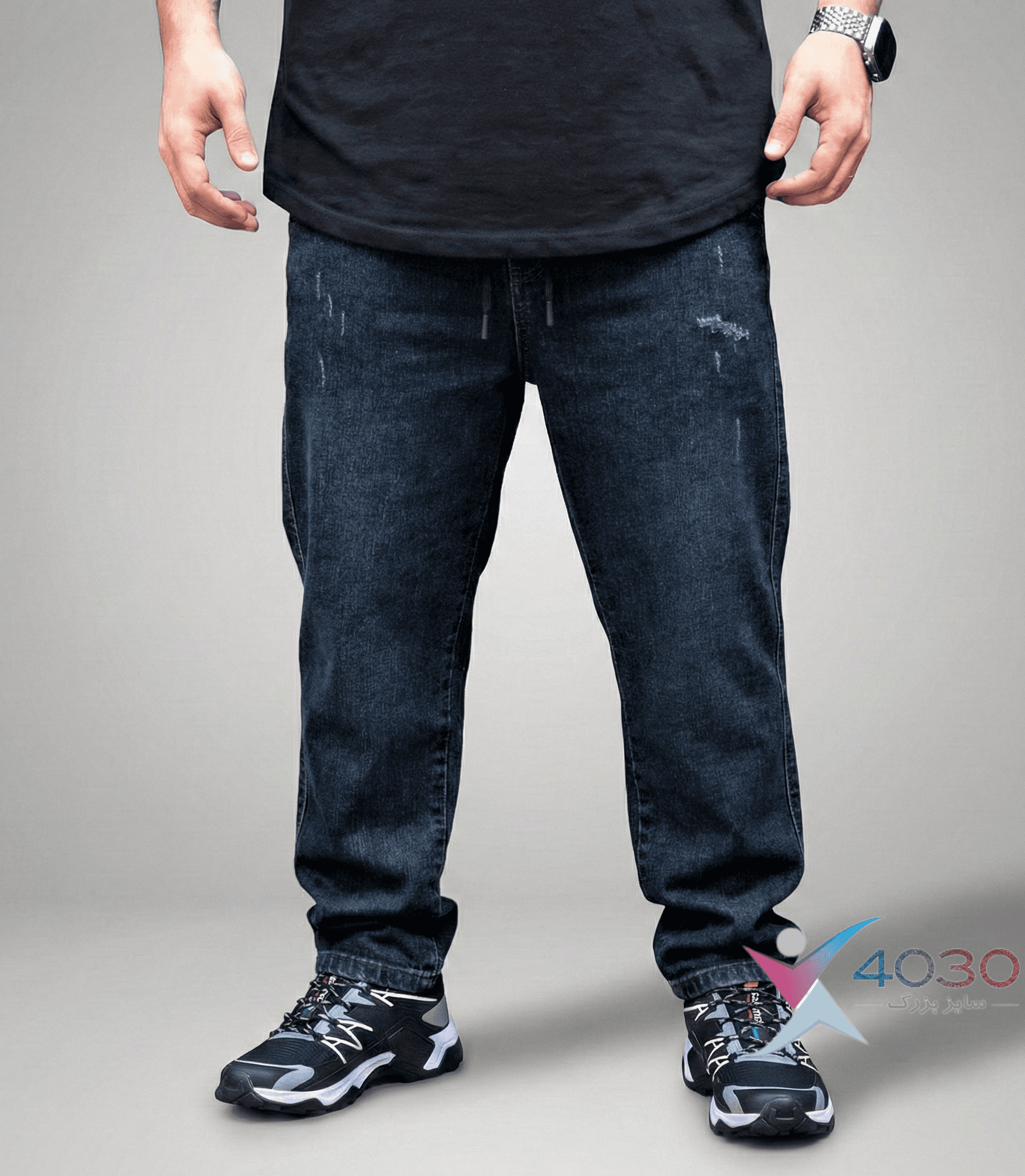 شلوار جین کمرکش ZARA دمپا ساده سایزبزرگ ( 3818 ) — تصویر ۶