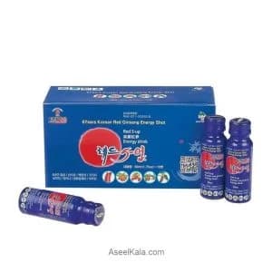شربت جینسینگ قرمز کره ای + 5 گیاه مقوی انرژی زا بسته 10 عددی