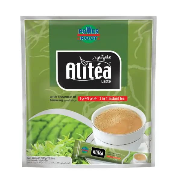 شیر چای علی تی لاته جینسینگ دار بسته 18 عددی – Alitea