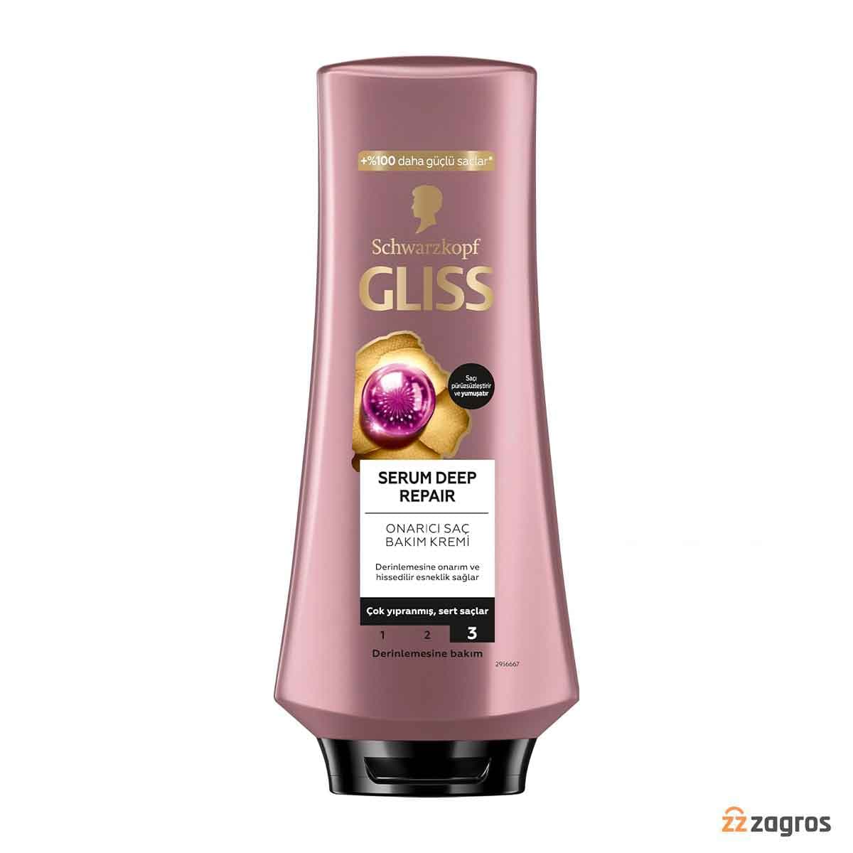 نرم کننده مو گلیس Gliss Supreme Length ترمیم کننده حجم 360 میل — تصویر ۳