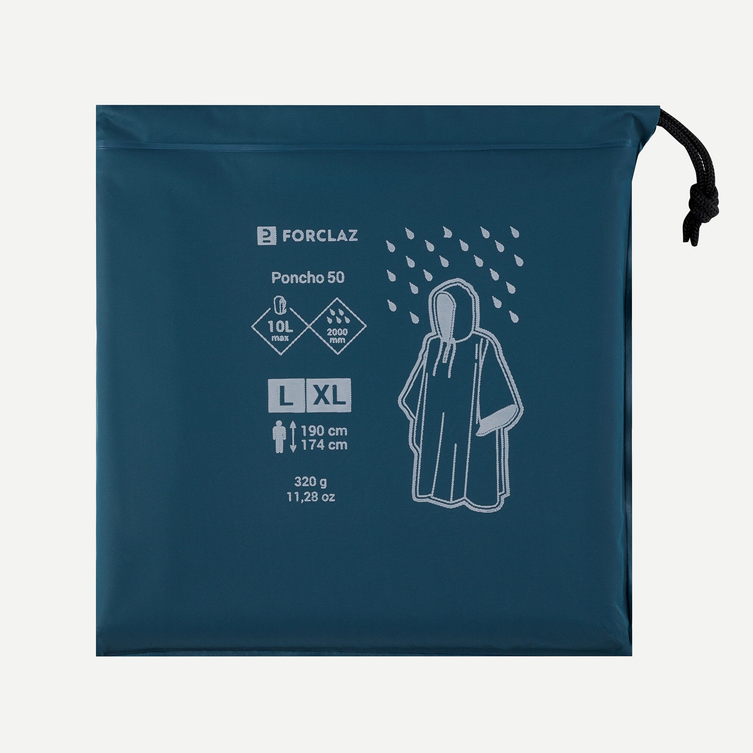 پانچو فورکلاز – دکتلون Deacthlon Forclaz Poncho Turquoise — تصویر ۴