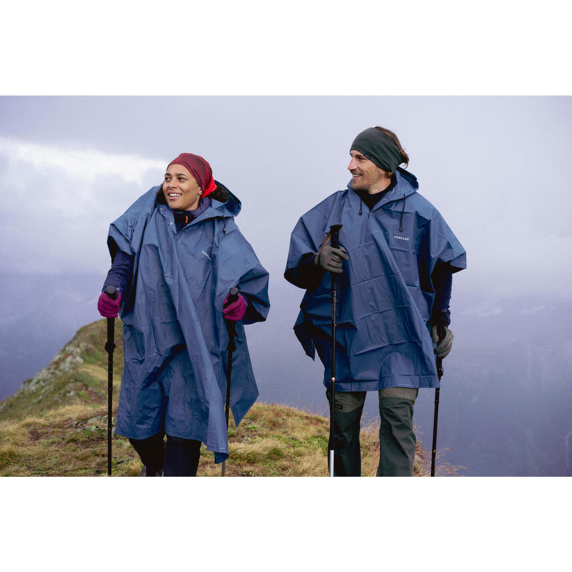 پانچو فورکلاز – دکتلون Deacthlon Forclaz Poncho Turquoise — تصویر ۲