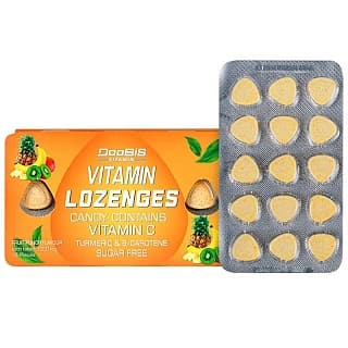 قرص مکیدنی ویتامین C و زردچوبه و بتاکاروتن دوبیس 15 عددی Doobis Vitamin C And Turmeric and B Carotene 15 Pieces — تصویر ۴