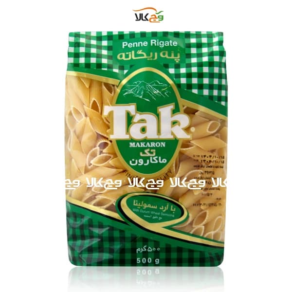 ماکارونی با آرد سمولینا (پنه ریگاته) تک ماکارون – 500 گرمی