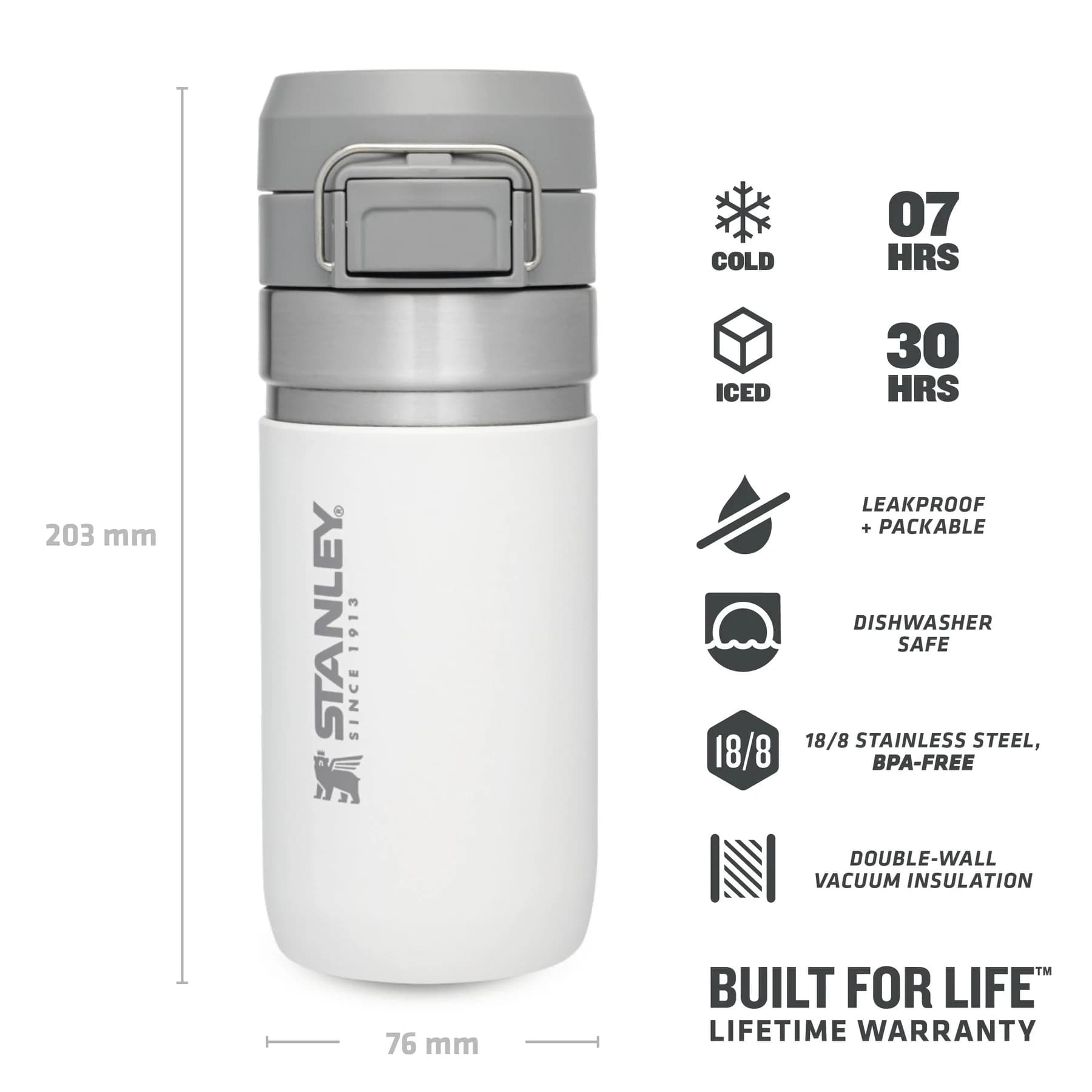 ماگ استنلی 0.47 لیتری سری گو STANLEY GO QUICK FLIP WATER BOTTLE | 16OZ — تصویر ۴